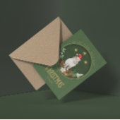 森お洒落動物クリスマス 箔グリーティングカード