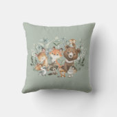 森お洒落林の動物が緑をセージ クッション (裏面)