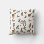 森お洒落林の動物の緑のパターン クッション (裏面)