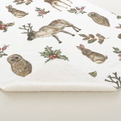 森お洒落林の動物の緑のパターン シェルパブランケット (3/4)