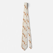 森お洒落林の動物の緑のパターン ネクタイ (正面)