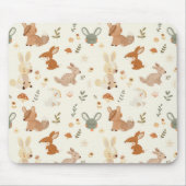 森お洒落林の動物の緑のパターン マウスパッド (正面)