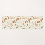 森お洒落林の動物の緑のパターン ヨガマット (正面(横))