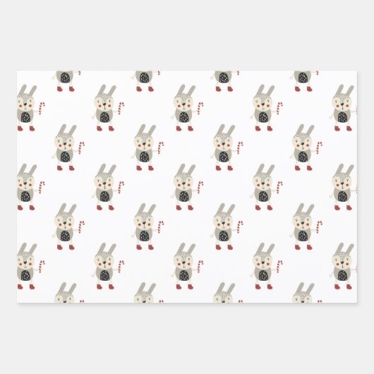 森お洒落林動物クリスマス ラッピングペーパーシート (正面3)