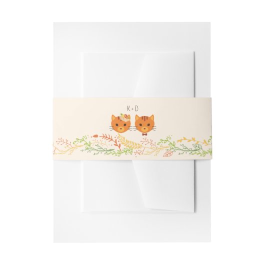 森お洒落猫(クリー素朴ム結婚) 招待状ベリーバンド (正面例)