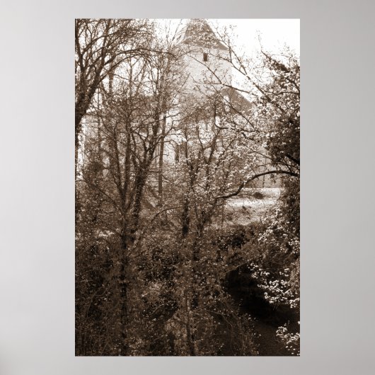 森からの城の眺め ポスター (正面)