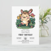 森かわいいバニー1th誕生日デジタル 招待状 (スタンド正面)