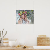 森かわいらしの神秘的な少女のポスター ポスター (キッチン)