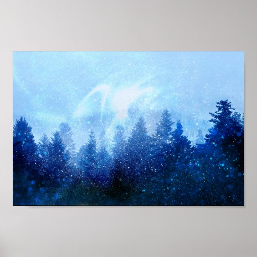 森が霧の中から目覚める ポスター (正面)