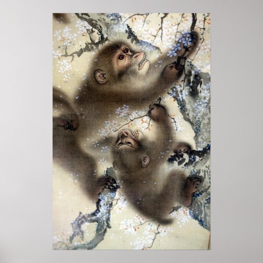 森そせんサルの花さくらんぼ ポスター (正面)