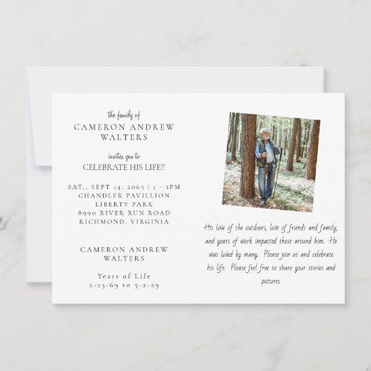 森での人生の祝い 招待状 (正面)