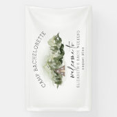 森での週末キャンピング独身最後の夜 横断幕 (縦)