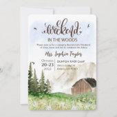 森での週末独身最後の夜の招待状 招待状 (正面)