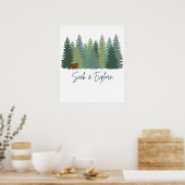 森でクマを探そう デジタルダウンロード ポスター (キッチン)