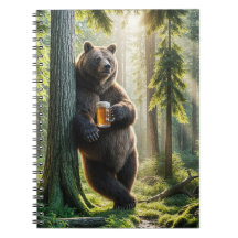 森でビールを飲むクマ