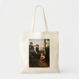 森で果実を摘む3人の子供 トートバッグ