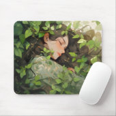 森で眠る女の子アニメ マウスパッド (マウス)