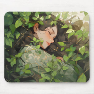 森で眠る女の子アニメ マウスパッド