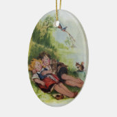 森で眠るHanselおよびGretel セラミックオーナメント (左)