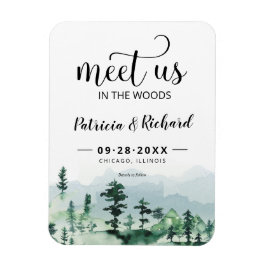 森で私たちと会おう 屋外ウェディング Save The Date マグネット