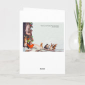 森で踊っている動物-クリスマスか新年 シーズンカード (裏面)