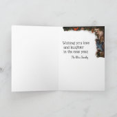 森で踊っている動物-クリスマスか新年 シーズンカード (内部)