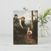 森で野生の果実を摘む3人の子供 カード (スタンド正面)