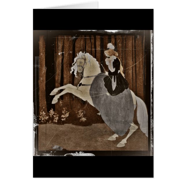 森で馬に乗る (正面)