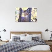 森で鹿が会う キャンバスプリント (インサイチュ (寝室))