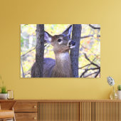 森で鹿が会う キャンバスプリント (インサイチュ (リビング))