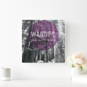 森で|は引用文あまねくさまよいます スクエア壁時計 (ホーム)