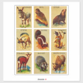 森とジャングル動物自然野生動物アート シール (シート)