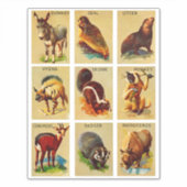 森とジャングル動物自然野生動物アート シール (正面)