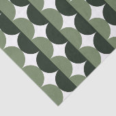 森とセージ緑のミッドセンチュリー波モダン線 薄葉紙 (詳細)