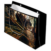 森とフクロウの神秘的な城 ラージペーパーバッグ (正面アングル)