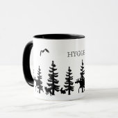 森と動物が黒い北欧ハイゲ マグカップ (正面左)