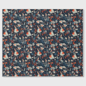 森と女性のおとぎ話ブルーキッズ ラッピングペーパー (フラット)