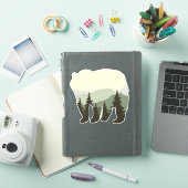 森と山のステッカーでクマ。 シール (iPadカバー)