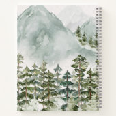 森と山素朴の水色 ノートブック (裏面)