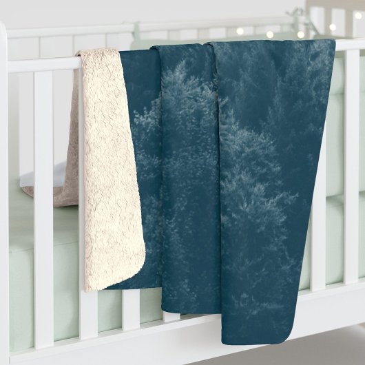 森と木のプリント パーソナライズされた シェルパブランケット