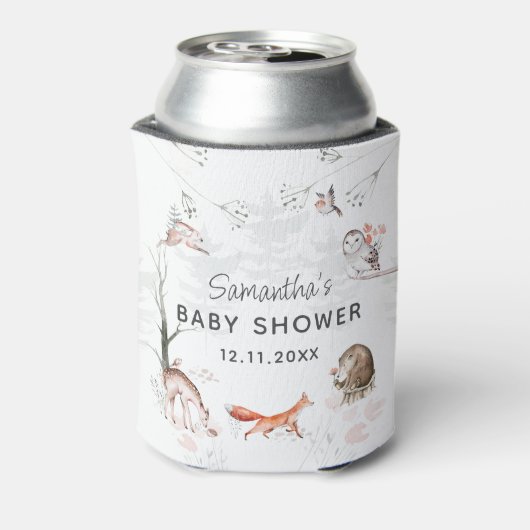 森と森林動物の赤素朴ちゃんシャワー 缶クーラー (缶裏面)