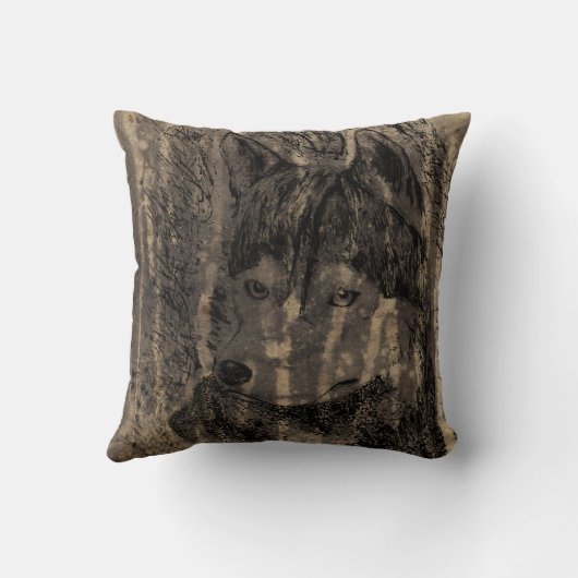 森と狼 クッション (裏面)