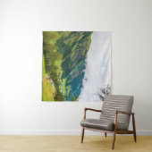 森と緑の草で覆われた緑の山々 タペストリー (インサイチュ(横))