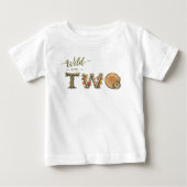森と2歳の誕生日Tシャツ 森の生き物と2歳の文字 ベビーTシャツ (正面)