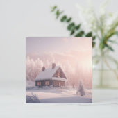 森に佇む魅力的な雪の木造小屋 シーズンカード (スタンド正面)