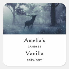 森に〔雄ジカの〕枝角を持つ鹿 – Candle Business スクエアシール