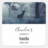 森に〔雄ジカの〕枝角を持つ鹿 – Candle Business スクエアシール (正面)