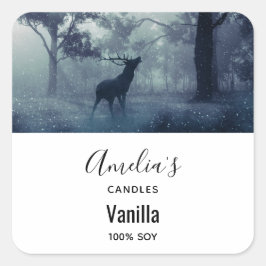 森に〔雄ジカの〕枝角を持つ鹿 – Candle Business スクエアシール