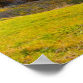 森のある山の秋の風景 ポスター (角)