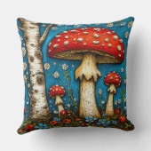 森のおとぎ話のキノコ クッション (裏面)